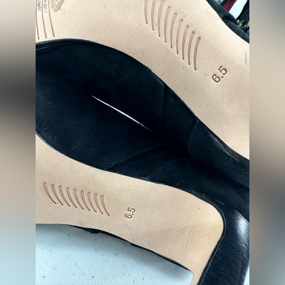 PAIGE Mason Claire Black Suede Chain Detail High Heel Boots Quiet Luxury 6.5 - Picture 8 of 10